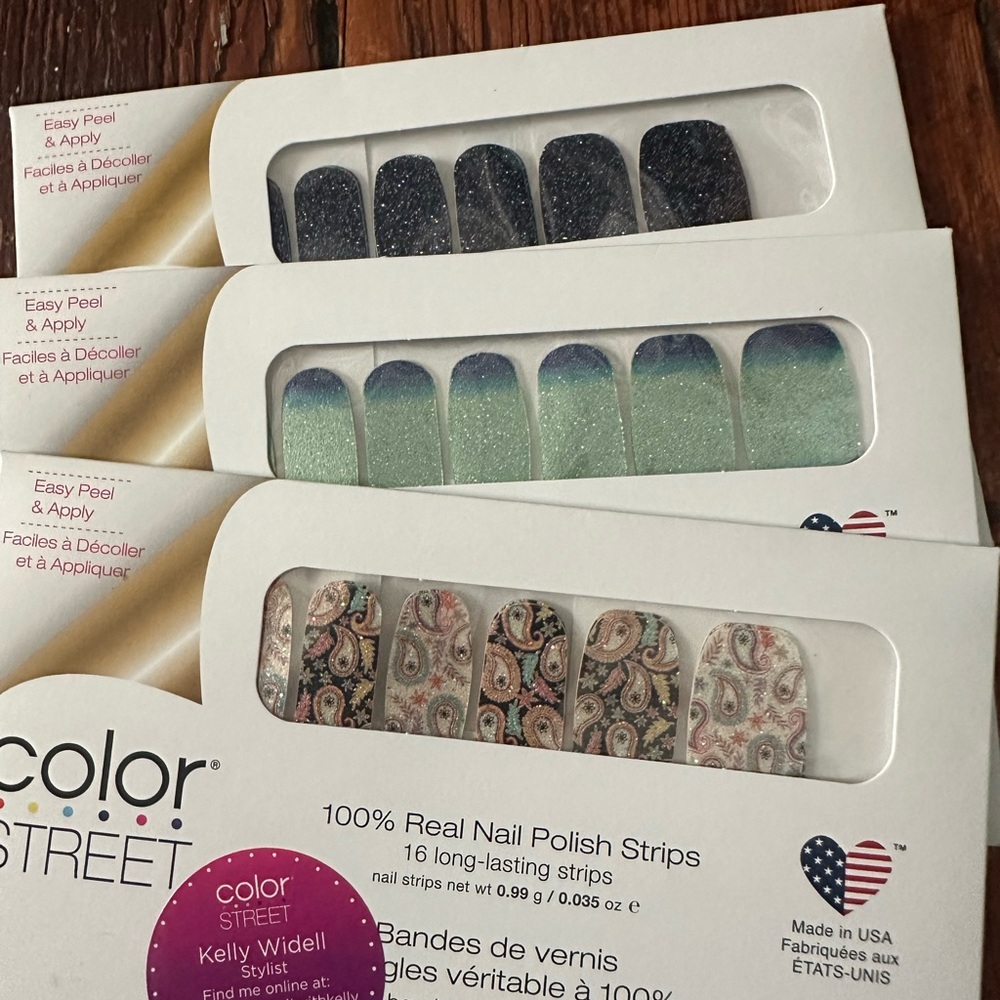 Color Street Nail Polish Strips Oops a Paisley Long Time No Sea,Living the Gleam